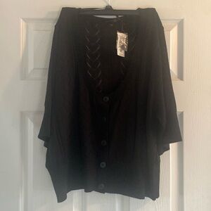 Torrid Size 3 Black Heart Stitch button front crop cover